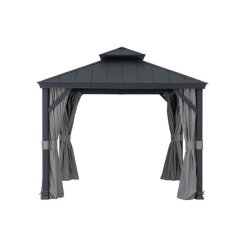 Sunjoy 10 Foot Square Merston Two-Tier Aluminum Gazebo