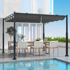 Costway 10 x 10 Foot Aluminum Retractable Canopy Pergola