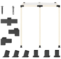 Outsunny 15 Degree Slanted DIY Pergola Kit with 4-Way Brackets