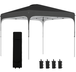 Outsunny 8 x 8 Foot Pop Up Canopy Tent with Wheeled Carry Bag