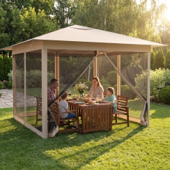 Costway 11.5 Foot Instant Pop-Up Canopy Shelter with Mesh Netting