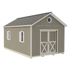 Best Barns 12 x 20 Foot Shedquarters Wood Shed with Sliding Doors