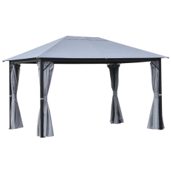 Outsunny 10 x 13 Foot Grey Aluminum Patio Gazebo