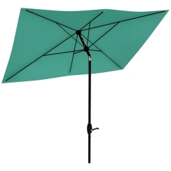 Outsunny 6 1/2 x 10 Foot Rectangular Market Umbrella with Crank and Push Button Tilt