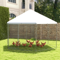 Costway 13 Foot Metal Hexagonal Chicken Coop