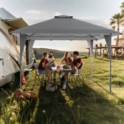 Costway 13 x 13 Foot Portable Pop-Up Gazebo with Carry Bag, Stakes, and Ropes