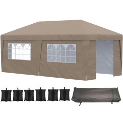 Outsunny 10 x 19 1/2 Foot Pop Up Canopy Tent with Sidewalls