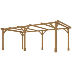 Outsunny 20 x 10 Foot Wood Pergola with Grape Trellis