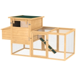 PawHut 75 Inch Wooden Chicken Coop with Nesting Box