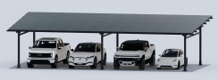 ChikoUSA 45 x 23 Foot Premier Solar Panel Rack Carport - 4 Car