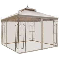 Outsunny 10 x 10 Foot Patio Gazebo with Corner Frame Shelves