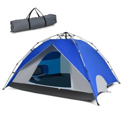 Costway 9 x 8 Foot 2-in-1 Four Person Pop Up Waterproof Camping Tent