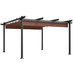Outsunny 13 x 13 Foot Aluminum Retractable Pergola Canopy