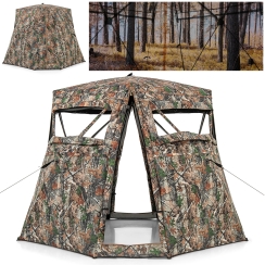 Costway 7 x 7 Foot 360 Degree One-Way See-Through Hunting Blind