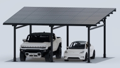 ChikoUSA 23 x 23 Foot Maximo 185 Solar Panel Rack Carport - 2 Car