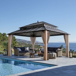 Sunjoy 12 x 16 Foot Kingston Extra-Tall Steel Hardtop Gazebo