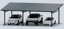 ChikoUSA 34 x 23 Foot Premier Solar Panel Rack Carport - 3 Car