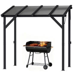 Outsunny 8 x 5 Foot Hardtop Lean-to Grill Gazebo