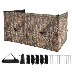 Costway 8 x 4 Foot Three Person See-Through Hunting Blind with Dog Door