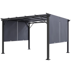 Outsunny 12 x 10 Foot Outdoor Retractable Pergola Canopy