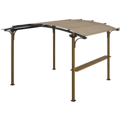 Outsunny 12 x 10 Foot Outdoor Pergola with Bar Counter