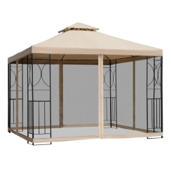 Outsunny 10 x 10 Foot Patio Gazebo with Corner Shelves