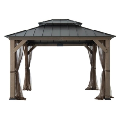 Sunjoy 10 x 12 Foot Archwood Galvanized Steel Roof Gazebo