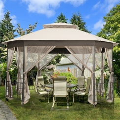 Costway 10 x 12 Foot Octagonal Mosquito Net Gazebo