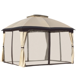Outsunny 10 x 12 Foot Outdoor Gazebo with Double Vented Roof