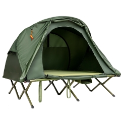 Costway 6.5 x 5 Foot Two Person Elevated Outdoor Camping Tent with Cover
