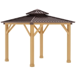 Outsunny 10 x 10 Foot Hardtop Gazebo with Galvanized Steel Double Roof