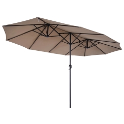 Outsunny 15 Foot 031V01 Double Sided Patio Umbrella with Crank Handle