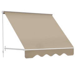 Outsunny 6 Foot Manual Drop-Arm Retractable Window Awning
