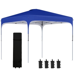 Outsunny 10 x 10 Foot Pop Up Canopy Tent with Wheeled Carry Bag