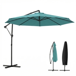 Outsunny 10 Foot Offset Patio Umbrella with Cover
