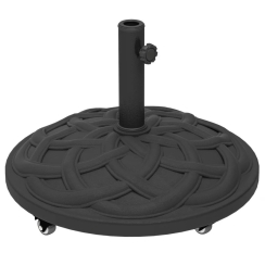 Outsunny Round 371V00BK Resin Patio Umbrella Base with Wheels