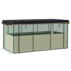 Outsunny 91 Inch Galvanized Steel Tall Planter Box with Crop Cage and Shade Cloth
