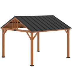 Outsunny 11 x 12 Foot Hardtop Gazebo with Wooden Frame