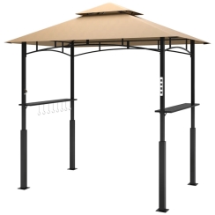 Outsunny 8 x 5 Foot Outdoor Grill Gazebo with LED Lights