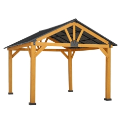 Outsunny 11 x 13 Foot Hardtop Gazebo with Galvanized Steel Roof