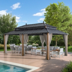 Sunjoy 20 x 12 Foot Kingston Extra-Tall Steel Hardtop Gazebo