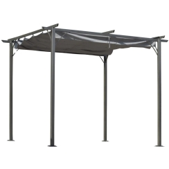 Outsunny 10 x 10 Foot Outdoor Retractable Pergola