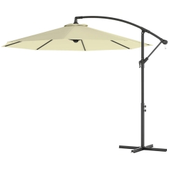 Outsunny 10 Foot Cantilever Tilt Offset Patio Umbrella with Cross Base
