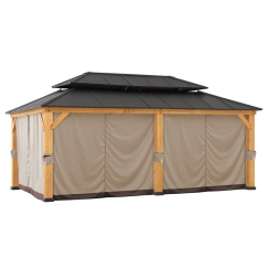 Sunjoy 12 x 20 Foot Archwood Galvanized Steel Roof Gazebo