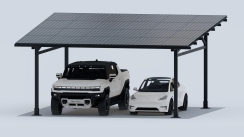 ChikoUSA 23 x 23 Foot Premier Solar Panel Rack Carport - 2 Car