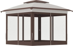 Outsunny 12 x 12 Foot Pop Up Canopy Tent with Netting and Carry Bag