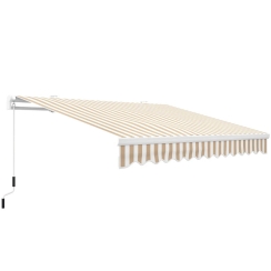 Outsunny 13 x 8 Foot Manual Retractable Sun Shade Patio Awning