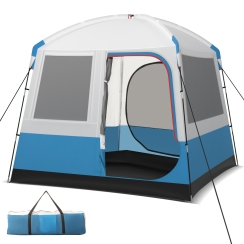Costway 8 x 8 Foot Five Person Camping Tent with Mesh Windows and Carrying Bag