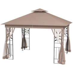 Outsunny 10 x 11 1/2 Foot Metal Tree Motif Patio Gazebo