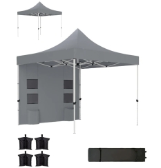 Outsunny 10 x 10 Foot Heavy Duty Pop Up Canopy Tent with Storage Pockets